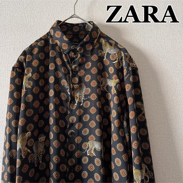 ZARA - 希少品 ザラ 小紋柄 × 豹柄 レギュラーフィットシャツ モード系