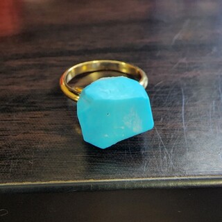 再販⛱️No.715 ターコイズのリング❨フリーサイズ❩　水色、天然石、トルコ(リング(指輪))