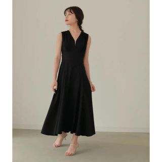 フレイアイディー(FRAY I.D)のOpen Neck Dress/Black(ロングワンピース/マキシワンピース)