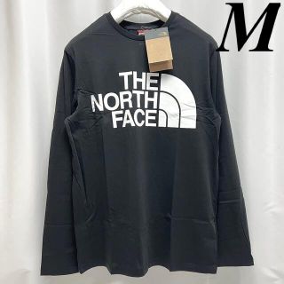 ザノースフェイス(THE NORTH FACE)の海外限定 ノースフェイス ロンＴ ビッグロゴ 長袖 Tシャツ ロゴT 黒 M(Tシャツ/カットソー(七分/長袖))