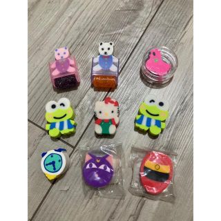 けろけろけろっぴ　キティちゃん等　消しゴム　9個セット(キャラクターグッズ)
