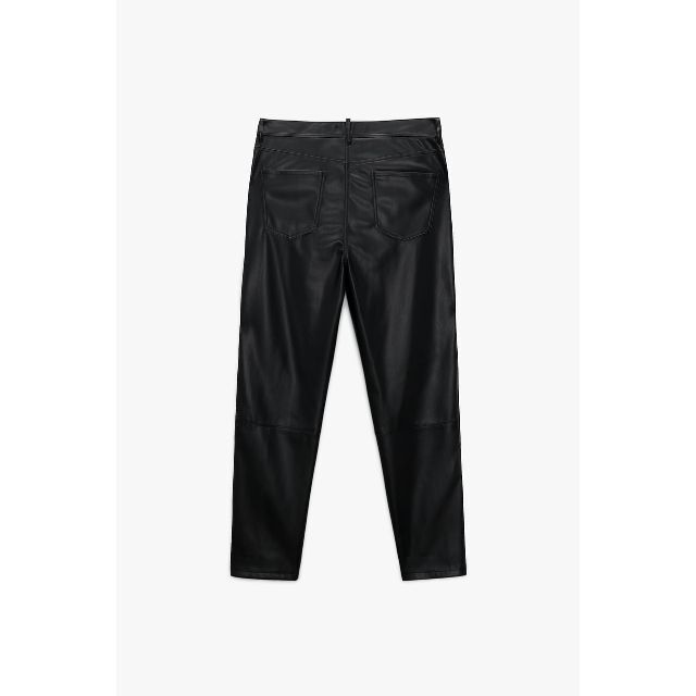 【ZARA】フェイクレザー スナップボタンパンツ EU40（US31）ブラック