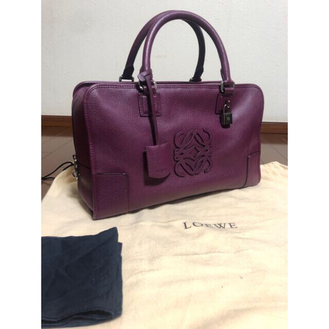 LOEWE ロエベ アマソナ28 ハンドバッグ ゴールド金具 レザー レッド