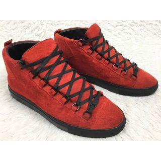 バレンシアガ(Balenciaga)のBALENCIAGAバレンシアガミッドカットスウェードレザースニーカーレッド(スニーカー)