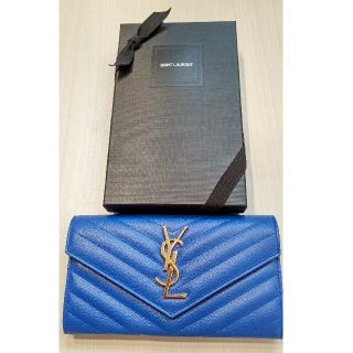 サンローラン(Saint Laurent)のサンローラン 長財布 ブルー(財布)