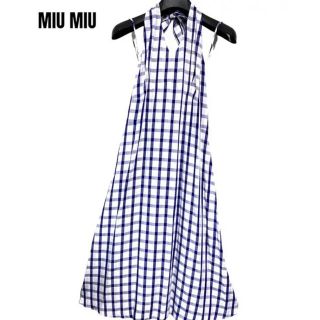 ミュウミュウ(miumiu)の匿名発送　新品未使用　MIU MIU チェックドレスワンピース　サイズ38 M(ロングワンピース/マキシワンピース)