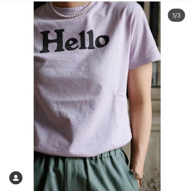 Ron Herman(ロンハーマン)の新品未使用タグ付　マディソンブルー　HELLO ロゴTシャツ　パープル　01 レディースのトップス(Tシャツ(半袖/袖なし))の商品写真