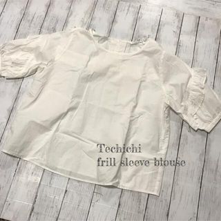 テチチ(Techichi)のテチチ　フリル　半袖　ブラウス　フリルスリーブ　綿100%(シャツ/ブラウス(半袖/袖なし))