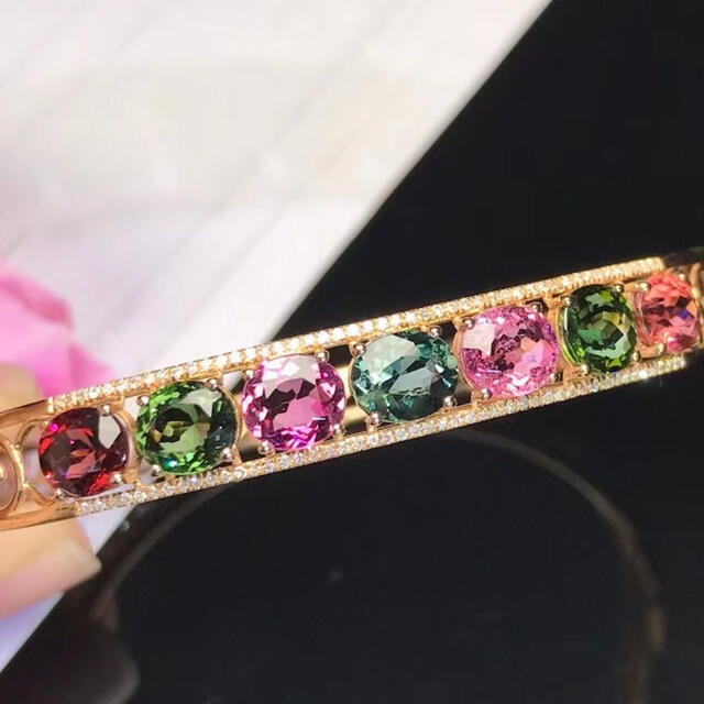 ー品販売 ⭐︎【高級】 トルマリン バングル 5.55ct ブレスレット+