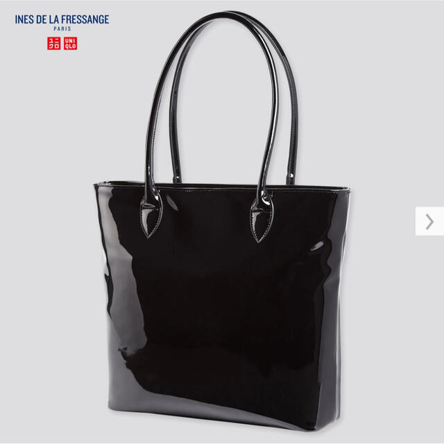UNIQLO(ユニクロ)の新品 ユニクロ イネス エナメルトートバッグ ブラック レディースのバッグ(トートバッグ)の商品写真
