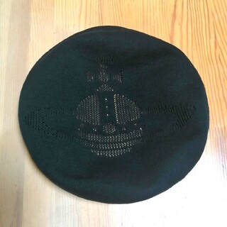 ヴィヴィアンウエストウッド(Vivienne Westwood)のヴィヴィアンウエストウッド　サマーベレー帽　黒(ハンチング/ベレー帽)