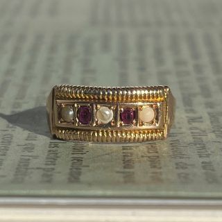 レア　英国　イギリス　アンティーク 15ct 15k ジプシーリング(リング(指輪))