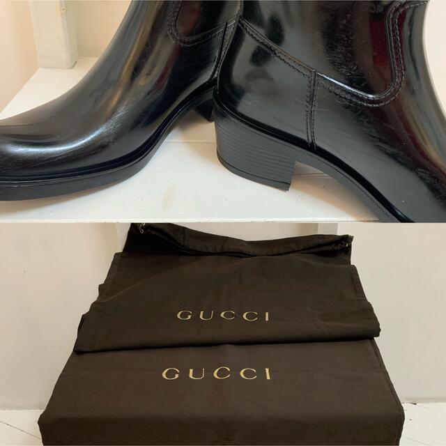 Gucci(グッチ)のGUCCI グッチ ITALY製 GGロゴ ラバー レインブーツ ブラック 40 レディースの靴/シューズ(レインブーツ/長靴)の商品写真