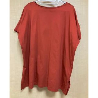 ユニクロ(UNIQLO)の◎値下げしました！鮮やかなオレンジ/UNIQLO/ボートネック/L(Tシャツ(半袖/袖なし))