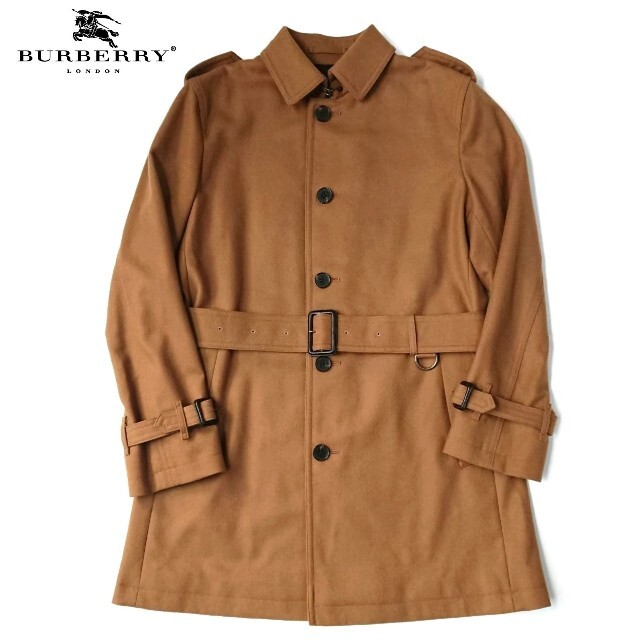 BURBERRY(バーバリー)の超極上品!! バーバリーロンドン 最高級フラノウールシングルトレンチコート M メンズのジャケット/アウター(トレンチコート)の商品写真