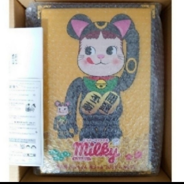 ★BE@RBRICK★招き猫 ペコちゃん 黒メッキ 100％＆400％