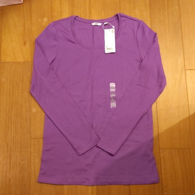 UNIQLO(ユニクロ)の【新品・未使用】ユニクロプレミアムコットンクルーネックT XL レディースのトップス(Tシャツ(長袖/七分))の商品写真