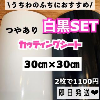 うちわ用 規定外 対応サイズ カッティングシート 白黒 2枚の通販 by ...