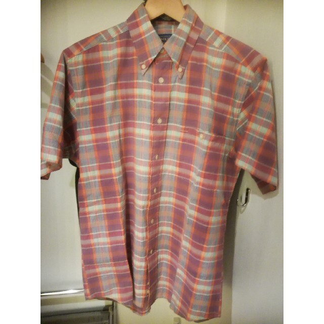 PENDLETON(ペンドルトン)のPENDLETON　ペンドルトン　ピンクパープル　チェックシャツ　ボタンダウン レディースのトップス(シャツ/ブラウス(半袖/袖なし))の商品写真