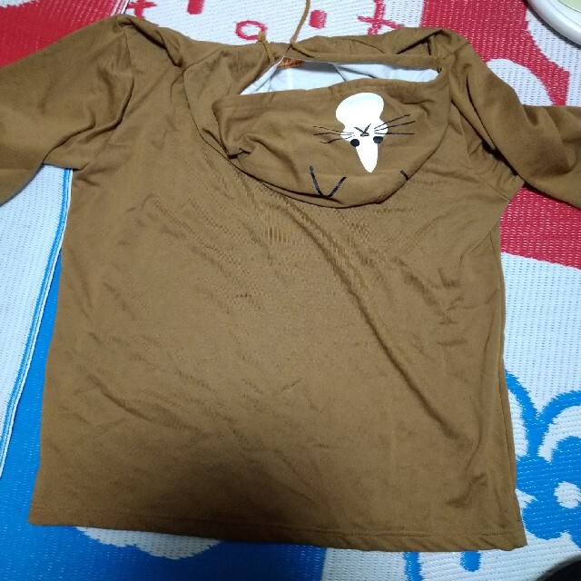 H0628 鴻池剛と猫のぽんた ニャアアアン  フード付　なりきりTシャツ メンズのトップス(Tシャツ/カットソー(半袖/袖なし))の商品写真