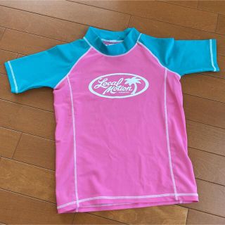 ロキシー(Roxy)の【140】美品！Local Motionラッシュガード 半袖　ピンク　男女兼用(水着)