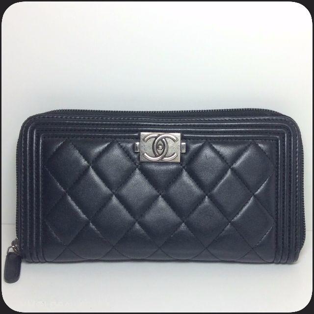 CHANEL シャネル ボーイシャネル ラウンドファスナー 長財布-