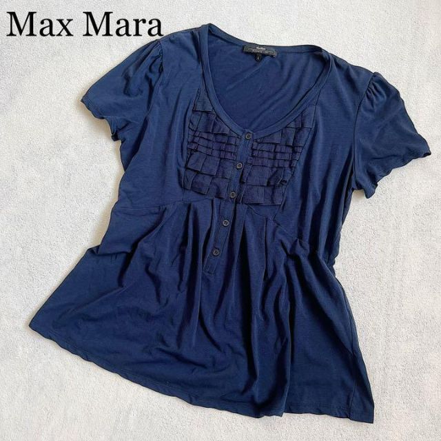 Max Mara(マックスマーラ)の【Weekend Max Mara】マックスマーラ 半袖トップス ネイビー レディースのトップス(Tシャツ(半袖/袖なし))の商品写真