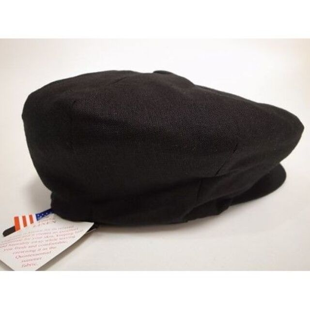 新品ニューヨークハットUSA製Linen Big Appleリネン素材 大ぶり黒