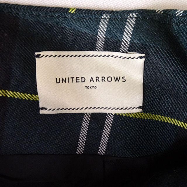 UNITED ARROWS(ユナイテッドアローズ)のUNITEDARROWS ユナイテッドアローズ グリーン チェック ワイドパンツ レディースのパンツ(カジュアルパンツ)の商品写真