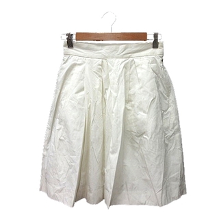 マカフィー(MACPHEE)のマカフィー トゥモローランド フレアスカート ひざ丈 34 白 アイボリー(ひざ丈スカート)
