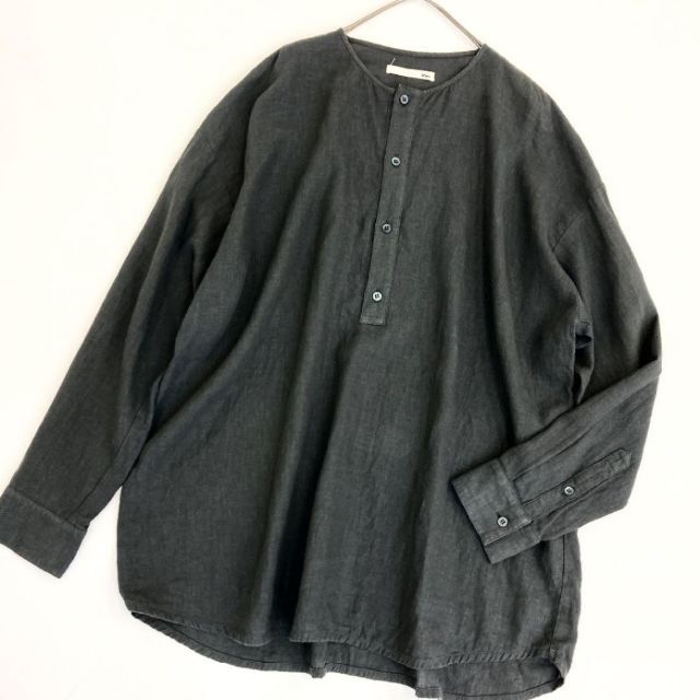 チャコール evam eva linen 長袖シャツ ブラウス 11013の通販 by ...