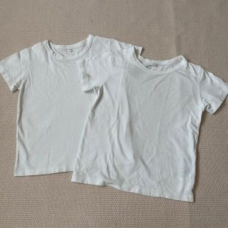 ムジルシリョウヒン(MUJI (無印良品))の無印良品　ホワイト　シンプル　Tシャツ　110㎝　2枚組(Tシャツ/カットソー)