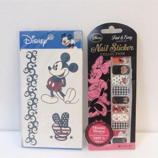 ディズニー(Disney)のミッキー ミニー ネイルシール タトゥーシール セット(ネイル用品)