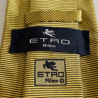ETRO エトロ 編込み 小紋柄 クラシック ネクタイ イエロー 黄色 