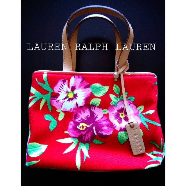 Ralph Lauren(ラルフローレン)の美品【人気ブランド】LAUREN RALPH LAUREN 花柄ミニハンドバッグ レディースのバッグ(ハンドバッグ)の商品写真