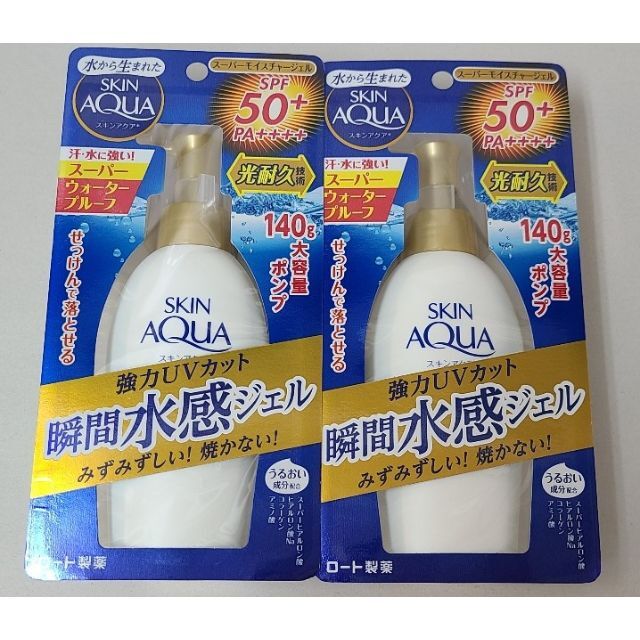 ロート製薬 - スキンアクア 日焼け止め スーパーモイスチャージェル140g2個の通販 by skyfaith's shop|ロートセイヤクならラクマ ロート製薬 - スキンアクア 日焼け止め スーパーモイスチャージェル140g2個の通販 by skyfaith's shop|ロートセイヤクならラクマ