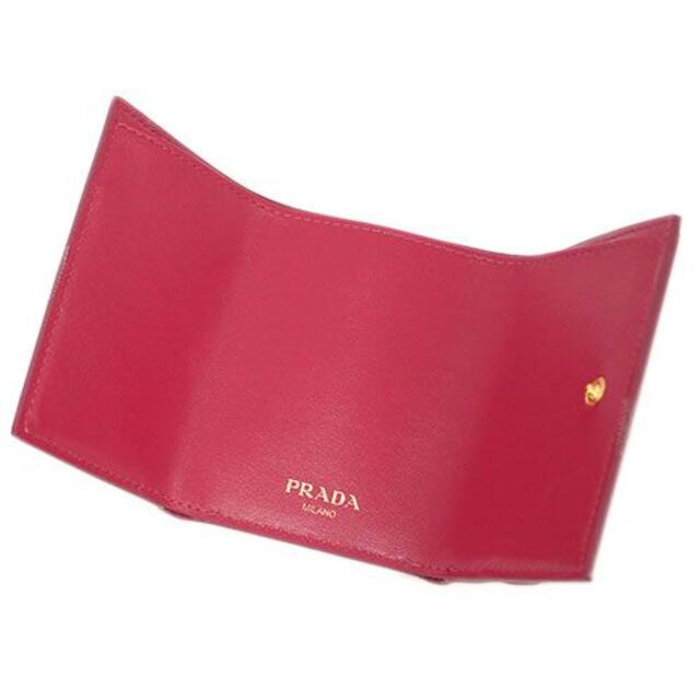 新品】プラダ 三つ折り財布 1MH021 ヴィテッロ ムーブ ペオニア ピンク
