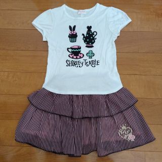 シャーリーテンプル(Shirley Temple)のシャーリーテンプル☆アリスTシャツ130とスカート120のセット☆ワンピース(ワンピース)