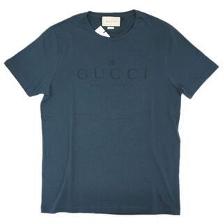 グッチ(Gucci)の【新品】グッチ Tシャツ 441685-4413 半袖 ロゴ ネイビー Lサイズ(Tシャツ/カットソー(半袖/袖なし))
