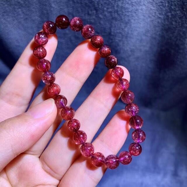 翌日発送可能】 ⭐︎【高級】フラワー パープルルチル 6.6mm