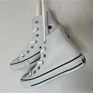 コンバース(CONVERSE)のCONVERSE AllSTAR レザー生地ホワイト　22.5cm(スニーカー)