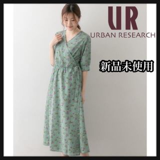 アーバンリサーチ(URBAN RESEARCH)の【新品未使用】URBAN RESEARCH ウエストリボンハナガラワンピース(ロングワンピース/マキシワンピース)