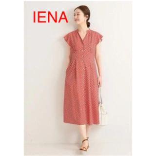 イエナ(IENA)の《美品》IENA   フェザープリントワンピース　イエナ(ロングワンピース/マキシワンピース)