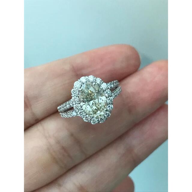 PT900 大粒　2ct ダイヤモンド　指輪　鑑定書付き　新品 レディースのアクセサリー(リング(指輪))の商品写真