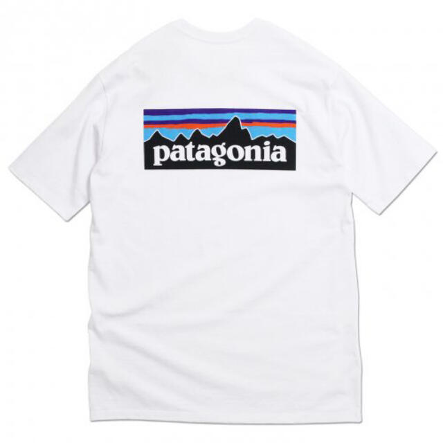 patagonia Tシャツ L P-6 LOGO ホワイト パタゴニアTシャツ/カットソー(半袖/袖なし)