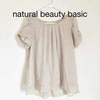 エヌナチュラルビューティーベーシック(N.Natural beauty basic)のドット　シフォン　Tシャツ(Tシャツ(半袖/袖なし))