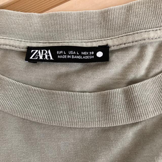 ZARA(ザラ)のZARA コットン　ザラ　長袖Tシャツ　Ｌサイズ　ロンT レディースのトップス(Tシャツ(長袖/七分))の商品写真