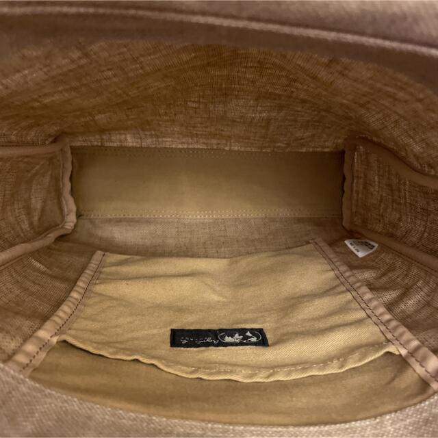agnes b.(アニエスベー)のアニエス・ベー　麻　天然木ハンドル　バッグ レディースのバッグ(ハンドバッグ)の商品写真