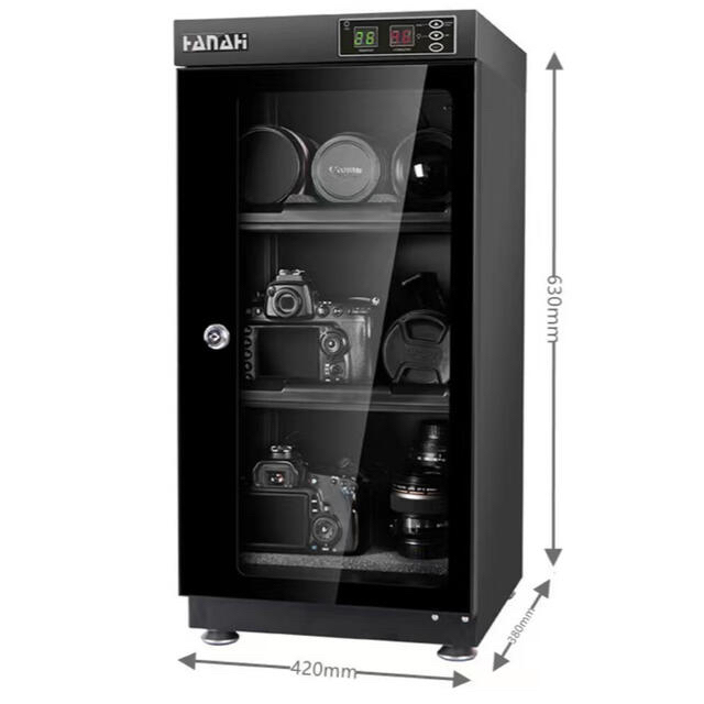 HANAHI カメラ保管庫 全自動防湿庫 LED照明5年間品質保証HNH-90K 半額