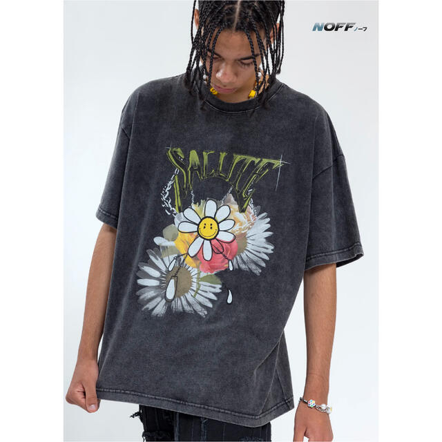SALUTE WASHED FLOWER TEE サルーテ 半袖 Tシャツ M